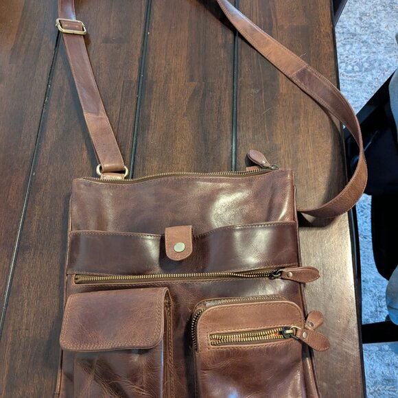 Brown Leather Crossbody Purse - Picture 2 of 6